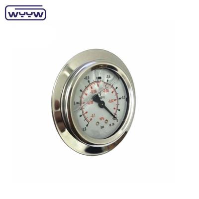 China 400 Bar Manometer Air Pressure Flange Panel Mount Oil Filled Stainless Steel for sale