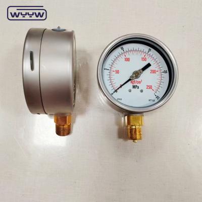 China Bezel Stainless Steel Case Manometer Gas Pressure 0-25MPa 0-250kgf/Cm2 for sale