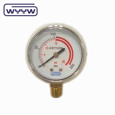 China NPT Connector Pressure Testing Gauge For Industrial Oxygen CO2 Ammonia for sale