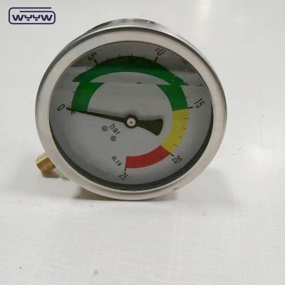 China Stainless Steel Pressure Gauge Manometer With Brass Thread Bottom Connection for sale