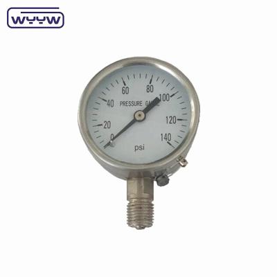 China Scale Range Pressure 0 .. 1000 Bar Bourdon Tube Pressure Gauge With Stainless Steel Connector for sale