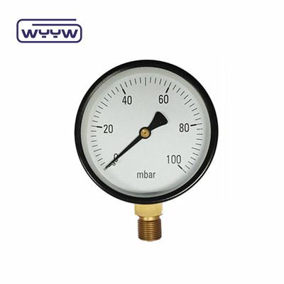 China High Precision Capsule MmH2O Pressure Gauge For 63mm 100mm 150mm 2.5% Pressure Accuracy for sale