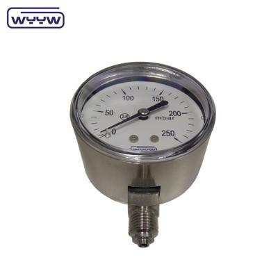 China 2.5% Pressure Accuracy Capsule Pressure Gauge With Stainless Steel Case And Aluminum Black Pointer for sale