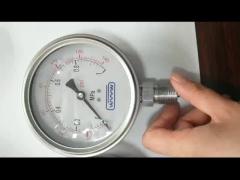 304/316 All Stainless Steel No Oil Pressure Gauge bottom Connection