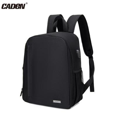 China CADeN D6-4S custom wholesale professional simple style dslr camera backpack shockproof waterproof bag with tripod stand 28*17*38cm for sale