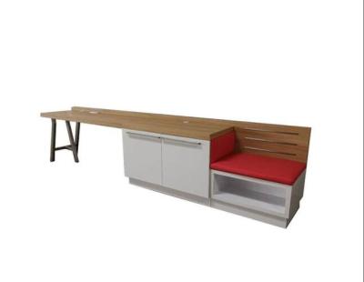 China Hilton Garden Inn Modern Luxury High pleasure laminate with white and oak finish streamline unit with linear desk for sale