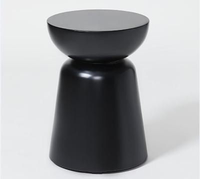 China Round shape Black solid wood hotel bedroom furniture drum side table for sale