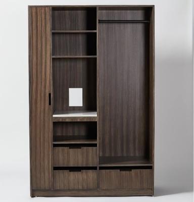 China 5-star luxury new design Zebra wood veneer hotel wardrobe for hotel guestroom for sale