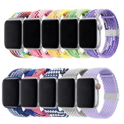 China Fabric RYB Fabric Elastic Strap for Apple Watch Series 7 41mm 45mm, Braided Loop Band for Apple Watch Series Se for sale