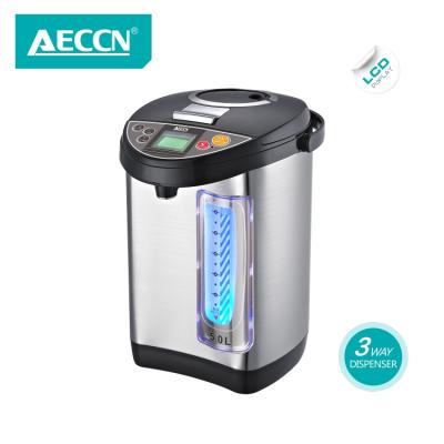 China 360 Degree Rotation Base Upgrade Selling5.0L Electric Thermopot Stainless Steel Inside Automatic Dispenser Thermos Electric Water Airpot for sale