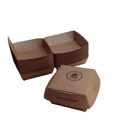 China Recyclable Kraft Paper Boxes Fast Food Packaging Logo Bags Your Own Take Away Custom Printing Fast Food Hamburger Box for sale