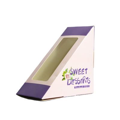 China Korean Custom Packaging Materials Storage Box Disposable Recycled Paper Egg Drop Food Grade Triangle Sandwich Boxes for sale