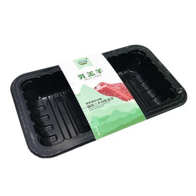 China Recycled materials supply disposable supermarket beef and mutton tray, modified plastic vacuum atmosphere preservation box, fresh meat packaging for sale