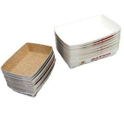 China Waterproof Shape Cardboard Trays Serving Cake Food Egg Baking Lash Hot Dog Kraft Paper Boat Tray for sale