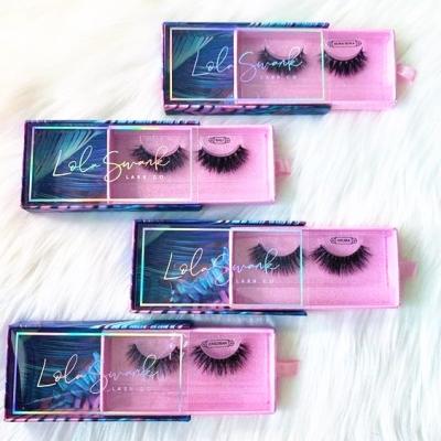 China Natural wholesale artificial long 3d mink eyelash and strip eyelash boxes China fiber thick boxes for sale