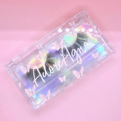 China Whosale Natural Clear False Eyelashes Box Package Box Label 6d 25mm Long Siberian Mink Eyelashes for sale