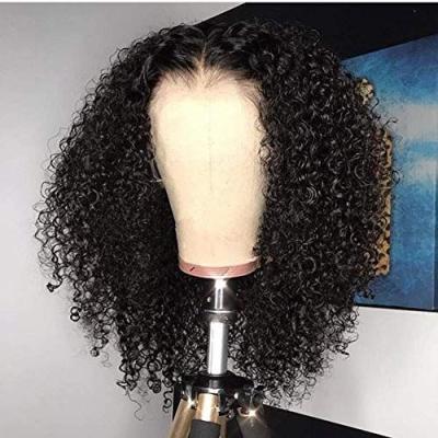 China Short Non-Remy Wigs Afro Curl Hair Wigs 4*4 Deep Wave Wigs 4 Colors Brazilian Hair Wigs For Black Women for sale