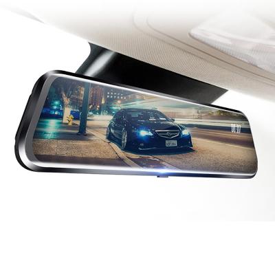 China Waterproof High Quality Car DVR FHD 1080P 10 Inch Dual Lens Rear View DVR Rearview Mirror Dashcam Camera Dash Cam for sale