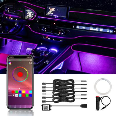 China The Brightest Interior Car Remote Control Lights Other Car Light Accessories Atmosphere 12V 6W Led Lights 6 In 1 Lux Para coche for sale