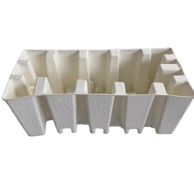 China Food Clamshell Packaging Biodegradable Molded Pulp Durable Packaging Molded Paper Pulp Packaging Tray For Cosmetics for sale