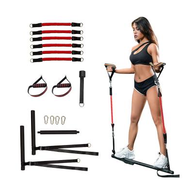 China Strength Training Strength Training Set Home Gym Workout Equipment Portable Pilates Bar Kit With Resistance Bands for sale