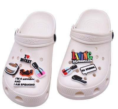 China Cheap Custom New Design Soft PVC Cartoon Croc Shoe Charm Wholesale Shoe Buckle Bags OEM Decorations for sale