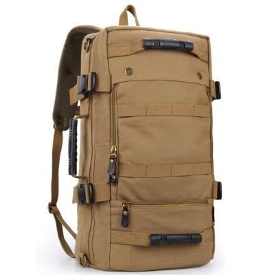 China FREE SAMPLE Travel Backpack Waterproof Canvas Backpacking Hiking Daypacks Vintage Rucksack Outdoor Camping for sale