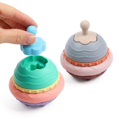 China 100% Eco-friendly/Non-toxic Eversoul Factory Wholesale ODM/OEM Bpa Free Soothing Baby's Teething Pain UFO Silicone Teether Baby Toys for sale