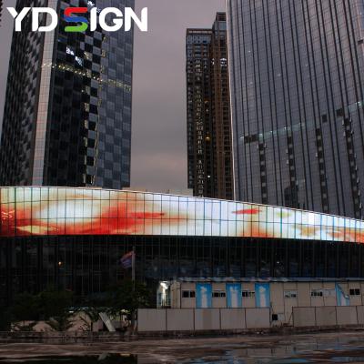 China Outdoor Media Facade Giant Led Display Waterproof Flexible Led Screen for sale