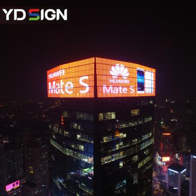 China Large Size Outdoor Media Facade Advertising Led Display Waterproof Sign Display for sale