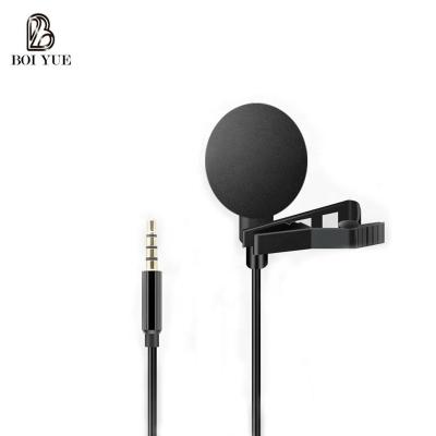 China Left Lavalier Microphone 3.5mm Wire Lavalier Noise Canceling Microphone Blank Cards Recording Talking Lapel Microphone for sale