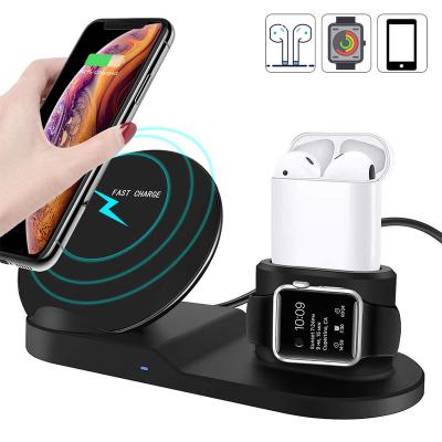 China QC3.0 3in1 10W Qi Fast Phone Charger Wireless Stand For iPhone 12 Xs/Xs Max/XR/X /8/8 plus/Samsung S9 S8+Apple Series 1/2/3/4 iWatch for sale