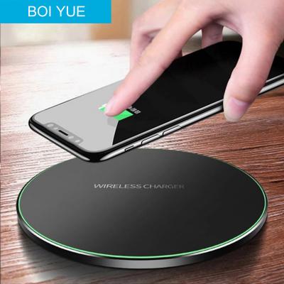 China 2020 Hot Sale QC3.0 Qi Metal 10W Wireless Charger For iPhone 12 11 8 X XR XS Fast Wireless Charging Samsung S20 Charger Pad for sale