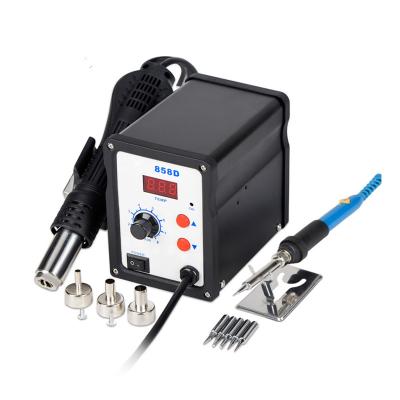 China 858D Air Gun Tweezers Soldering Iron BGA Rework Hot Solder And Desoldering Station 858D for sale