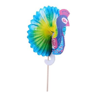 China Disposable Party Cocktail Food Peacock Wooden 100mm Picks, Decorative Cake Picks for sale