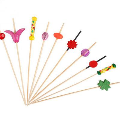 China Colorful Party Food Decoration Disposable Bamboo Custom Cocktail for sale