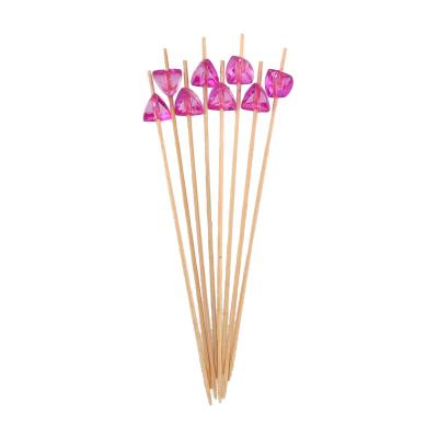 China Disposable Bamboo Heart Shaped Cocktail Garnish Picks for sale