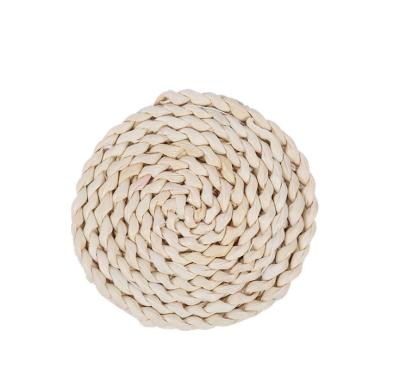 China Sustainable Handmade Woven Place Mats Round Corn Husk Pure Natural Woven Place Mat for sale