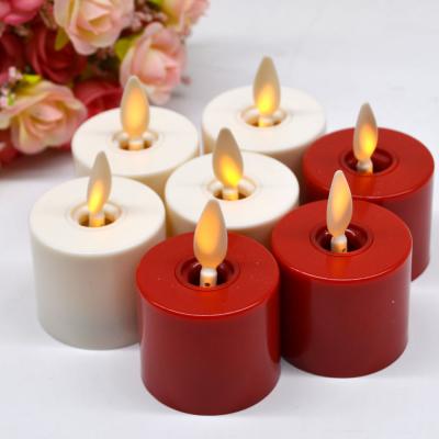 China Small Movable Ivory Electric Tea Light Battery Operated Wick Flame Led Tealight Candles Decor for sale