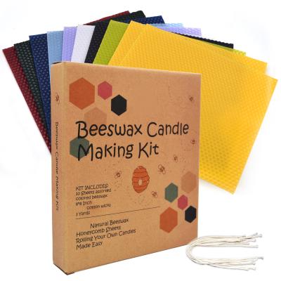 China Custom Color Best Selling Handmade Natural Beeswax Scented DIY Candle Making Kit Gift Set for sale