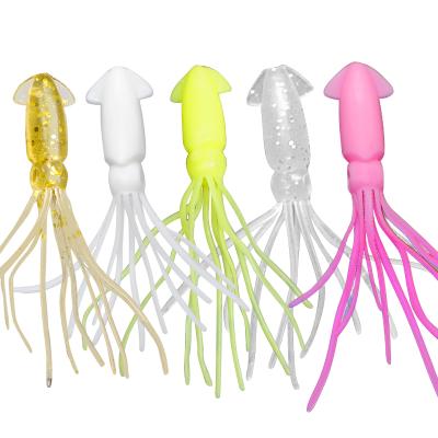 China New Type Reflective Soft Luminous Black Fishing Tackle Freshwater Bait Small Bait Snapper Freshwater Squid Simulated Bait RE1018 for sale