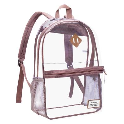 China Lokass Waterproof Heavy Duty Transparent Clear PVC School Bag Laptop Backpack For Girls for sale