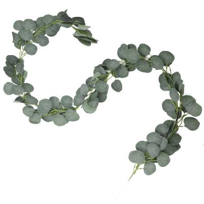 China Wholesale 6.56Ft Bohemian Artificial Eucalyptus Leaves Garland Vines Plants Fake Eucalyptus Leaves for Wedding Backdrop Arch Wall Decor for sale