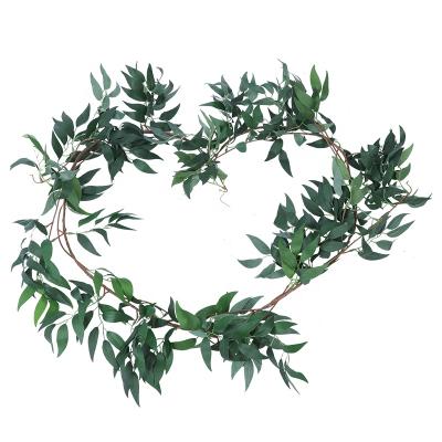 China Wholesale Hot Sale 5.5Ft Artificial Indoor Green Willow Willow Garland Vine Leaves For Hotel Transitional Support Customization for sale