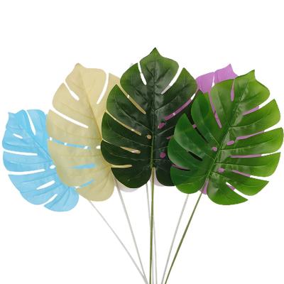 China Minimalist Turtle Stem Simulation Back Single Props Leaves Institut Green Artificial Turtle Chrysalidocarpus Lutescens Palm Leaf for sale