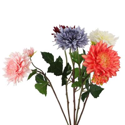 China Factory Price 2 Dahlia Transitional Heads Maker Burgundy Artificial Flower For Wedding Event Decor Silk To Wedding Event Decor for sale