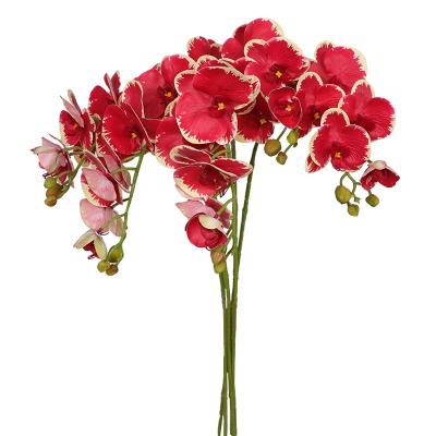 China Factory Price Minimalist Wholesale Silk Butterfly Orchid 9head 3DPrinting True Touch Flowers Silk Phalaenopsis For Wedding Party Home Decoration for sale