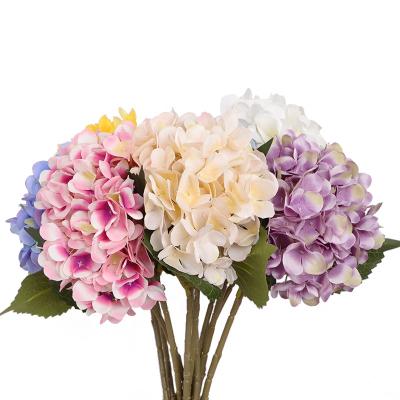 China 2022 Wholesale popular single-headed silk wall spikes Artificial flower hydrangea wedding decoration central institute of statistics wind simulation flower rose for sale