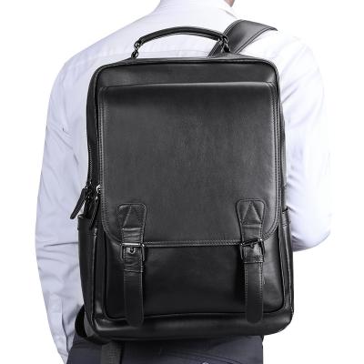 China Custom Genuine Leather Backpack Designer Large Capacity Waterproof Anti-theft Business Travel Men Bags for sale