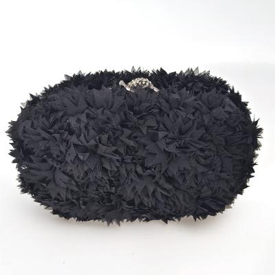 China 2022 Luxury Wholesale Chiffon Clutch Bag Evening Clutch Bag Luxury Clutch Bags For Woman Wedding Party Black for sale